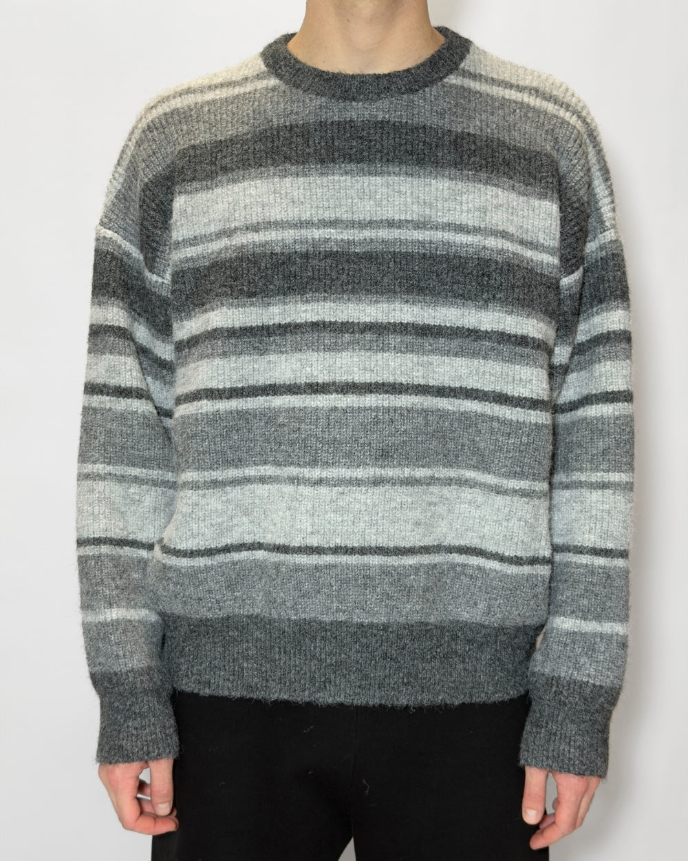 Maglione a Righe Grigio