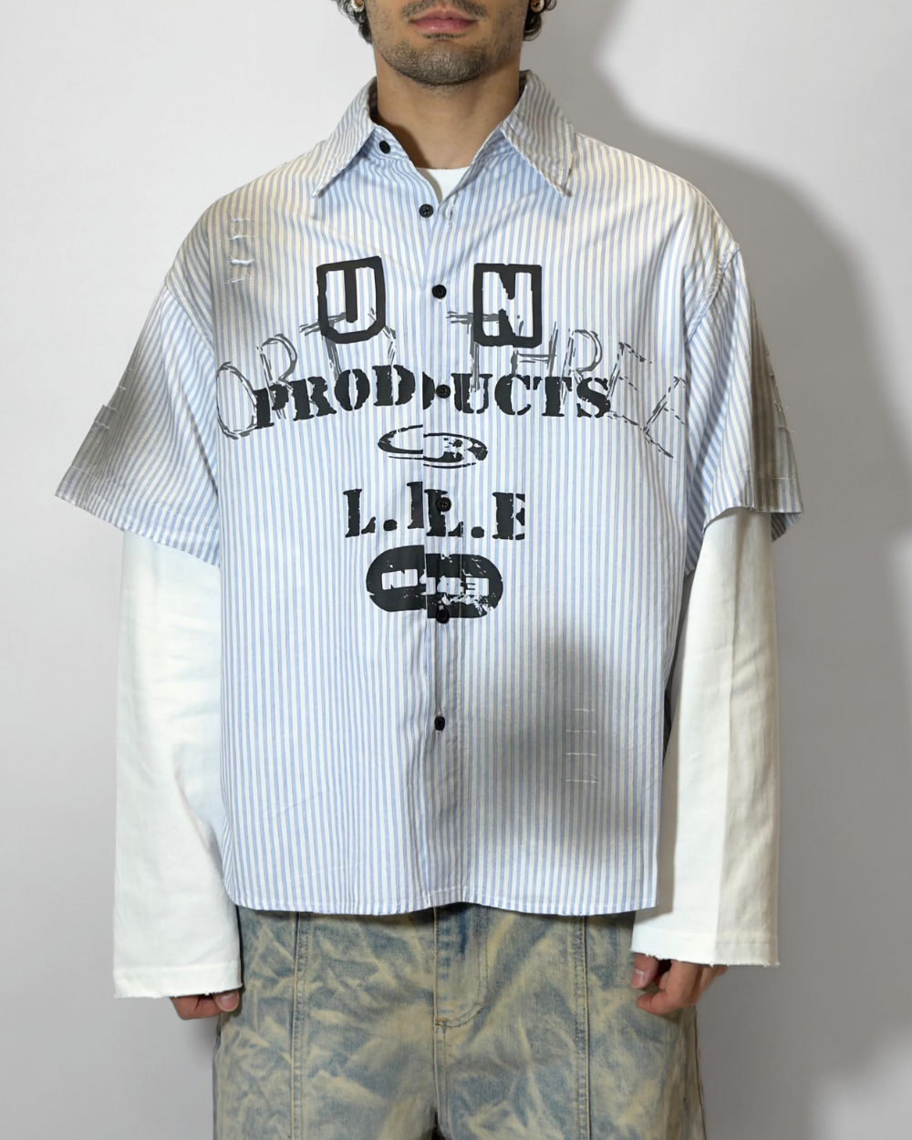 Camicia con stampa a maniche corte
